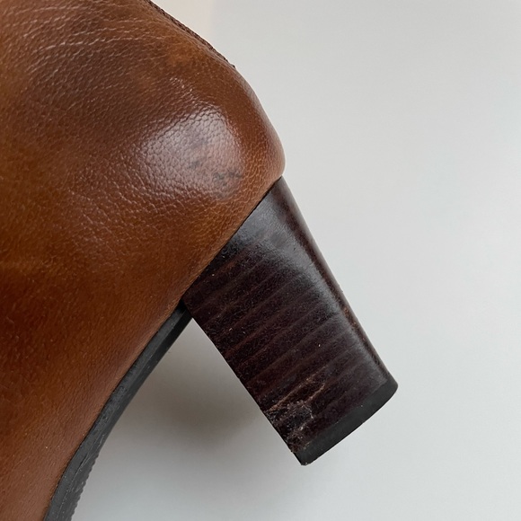 60% Off! 1990s Stuart Weitzman Brown Leather Square Toe Western Booties 6 - 6.5 - Picture 5 of 5